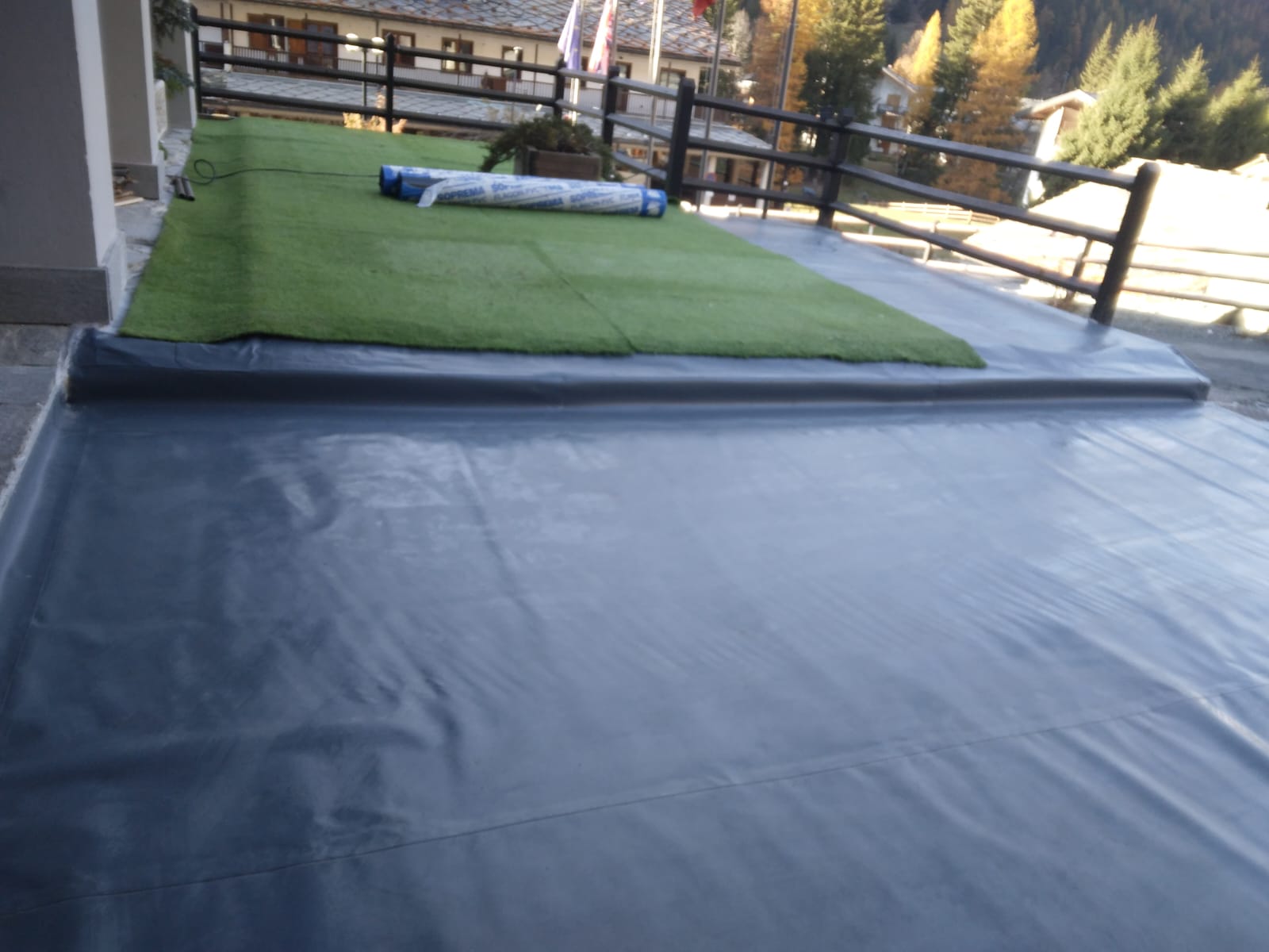 Pose membrane PVC terrasse 500m² Savoie