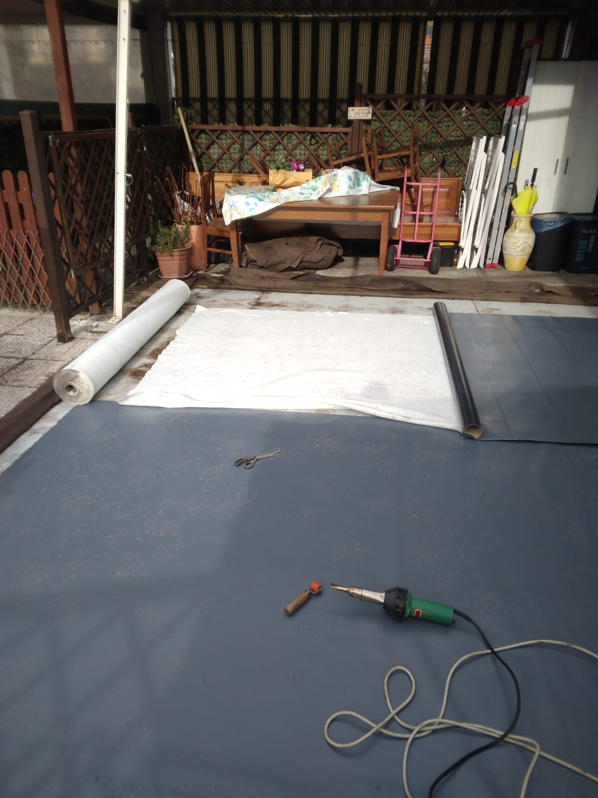 Réparation terrasse PVC fuite 45m²
